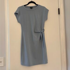 Nicole Miller Light Blue Tie-Waist Mini Dress